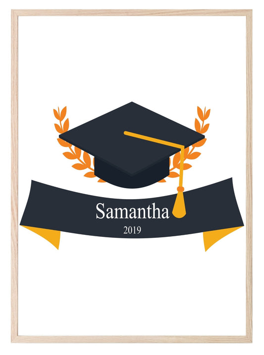 Personalised Graduation Cap Print | Customised Student Gift Wall Art