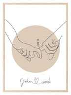 Personalised Holding Hands Print | Family & Love | Romantic Wall Art - Larosier Prints