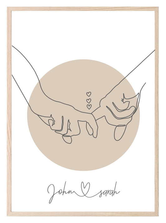 Personalised Holding Hands Print | Family & Love | Romantic Wall Art