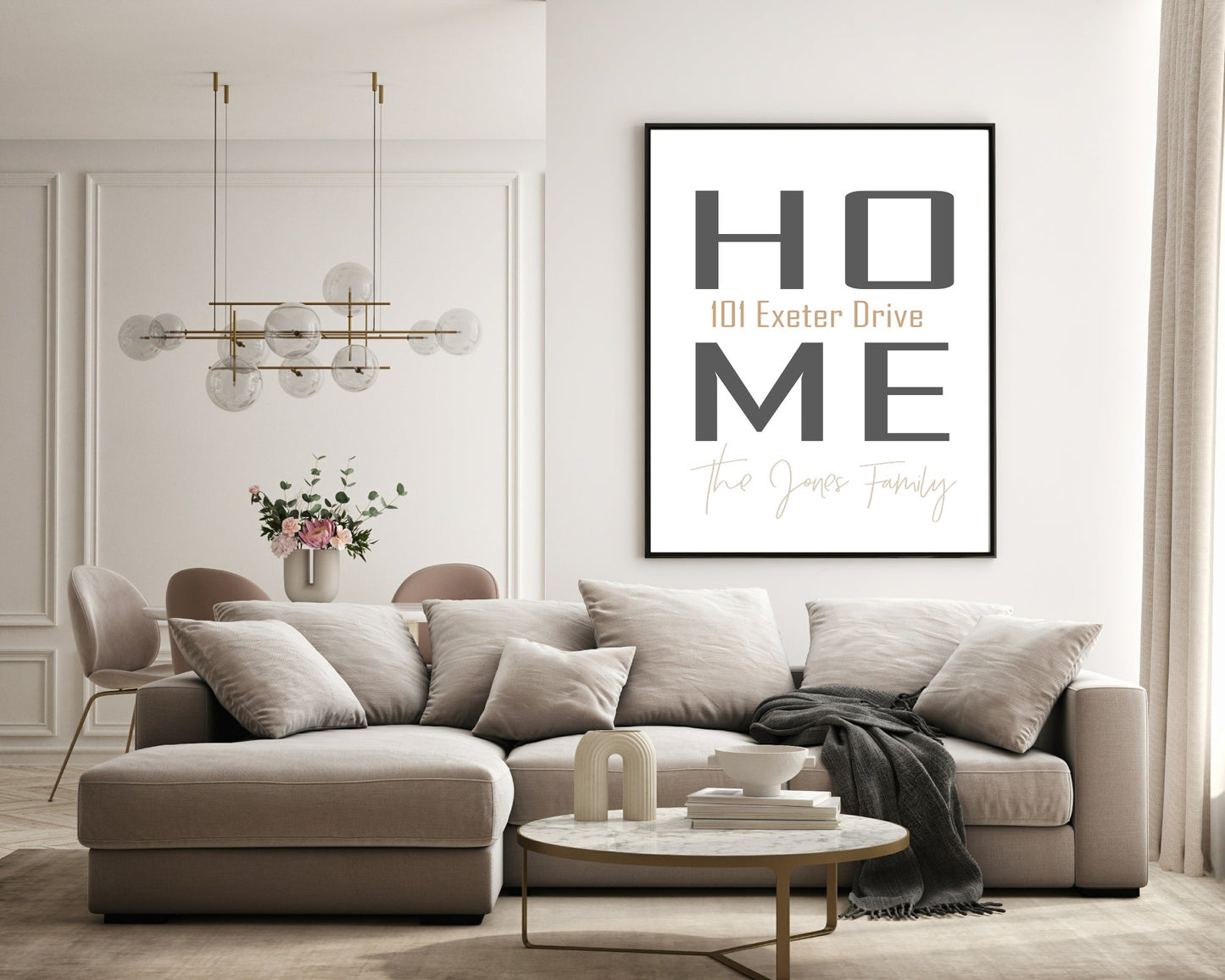 Personalised HOME Print | Custom Address & Surname Wall Art