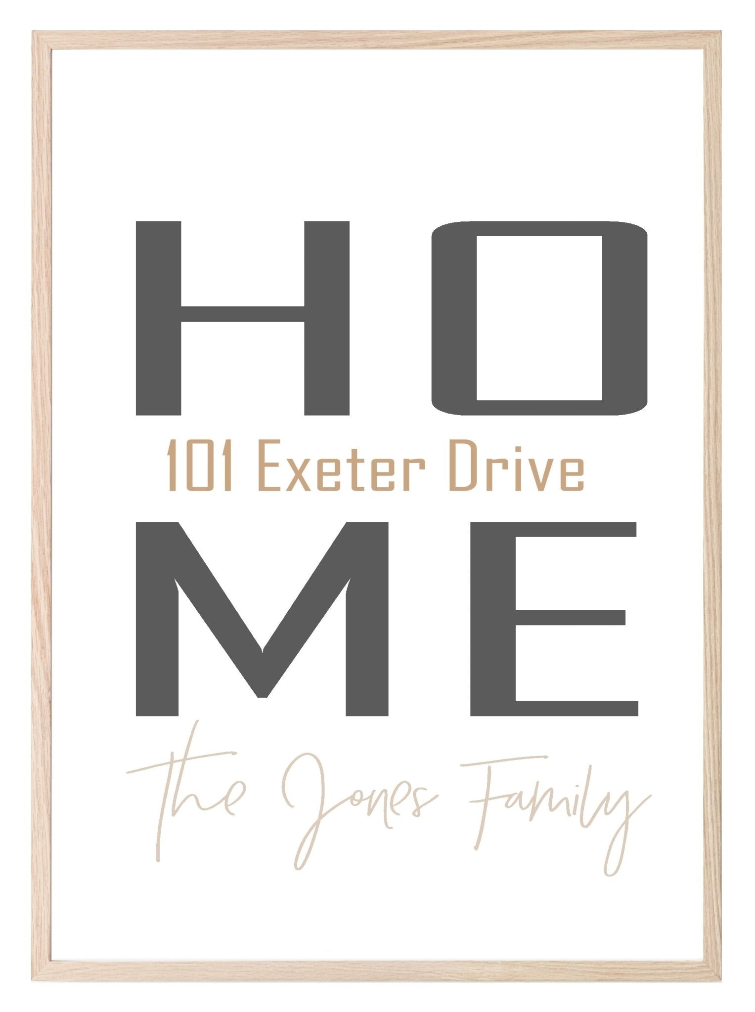 Personalised HOME Print | Custom Address & Surname Wall Art