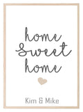 Personalised Home Sweet Home Print | Family Wall Art - Larosier Prints