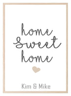 Personalised Home Sweet Home Print | Family Wall Art - Larosier Prints