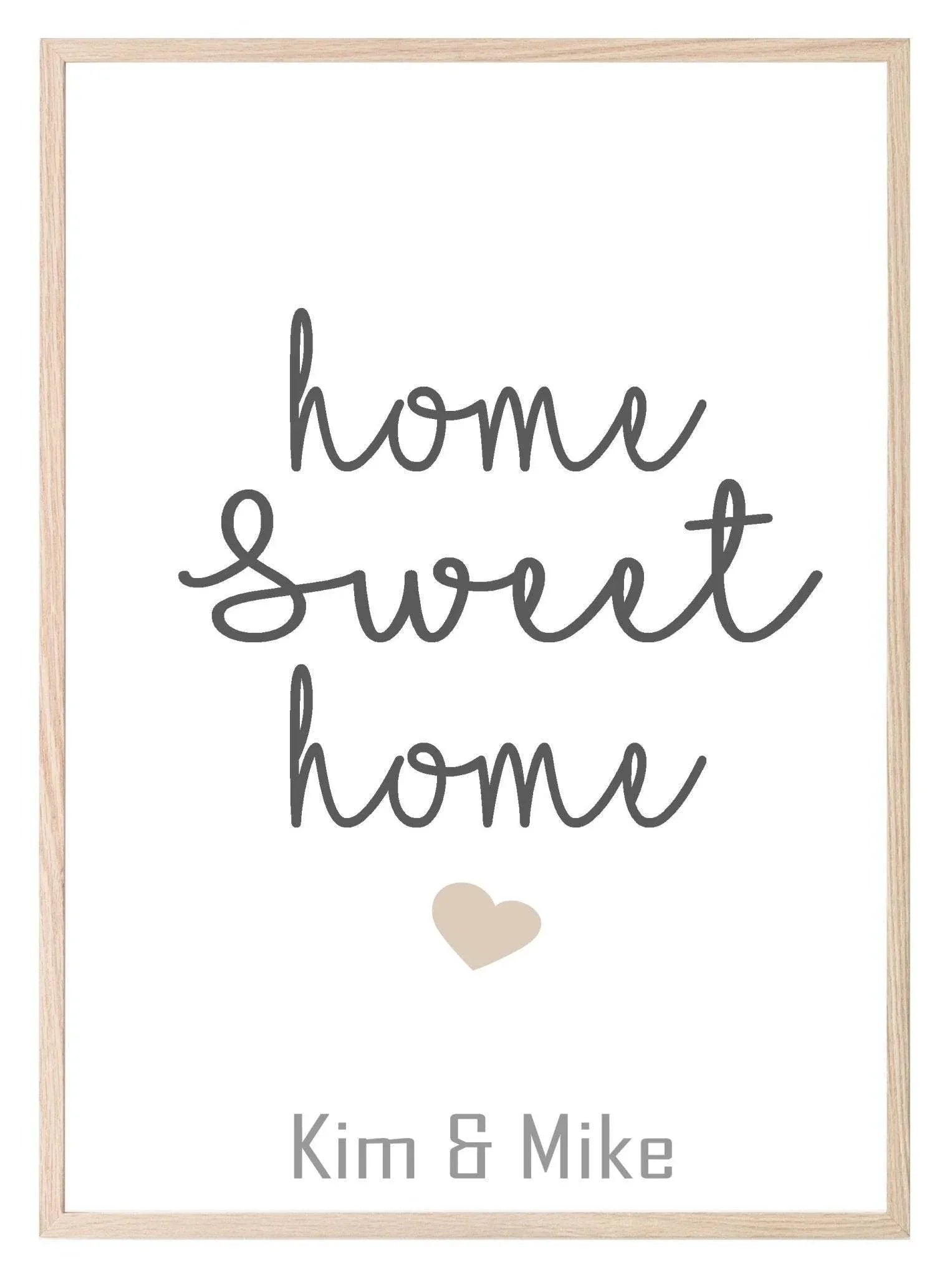 Personalised Home Sweet Home Print | Family Wall Art - Larosier Prints