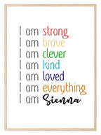 Personalised I "AM" Positive Affirmations Print | Mindful Wall Art - Larosier Prints