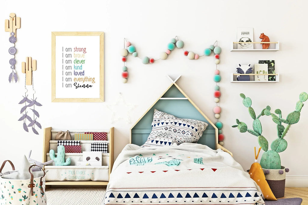 Personalised I "AM" Positive Affirmations Print | Mindful Wall Art - Larosier Prints
