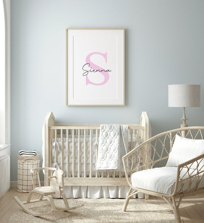 Personalised Initial & Name Print | Nursery Wall Art