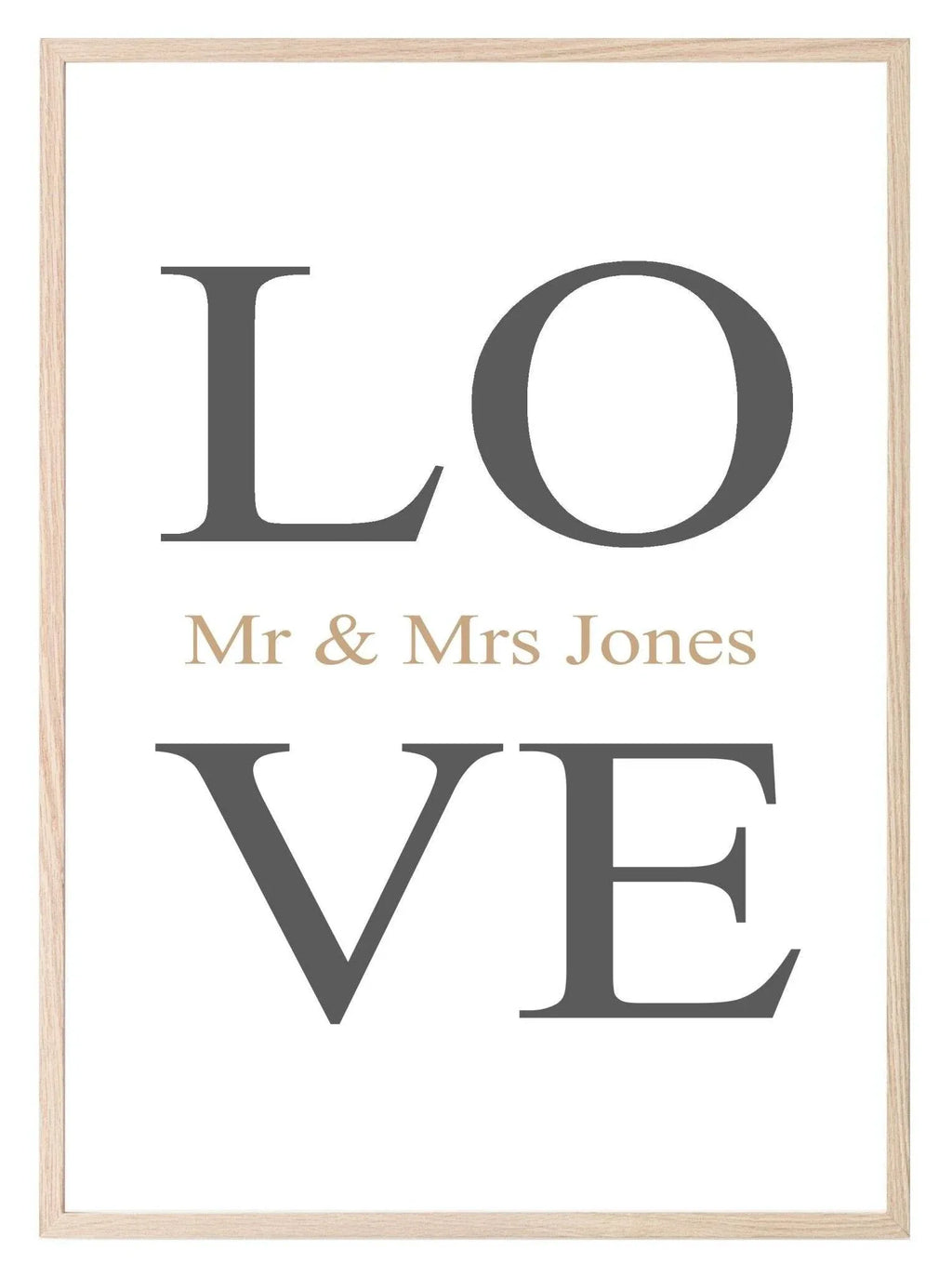 Personalised LOVE Mr & Mrs Print | Couple Wall Art - Larosier Prints