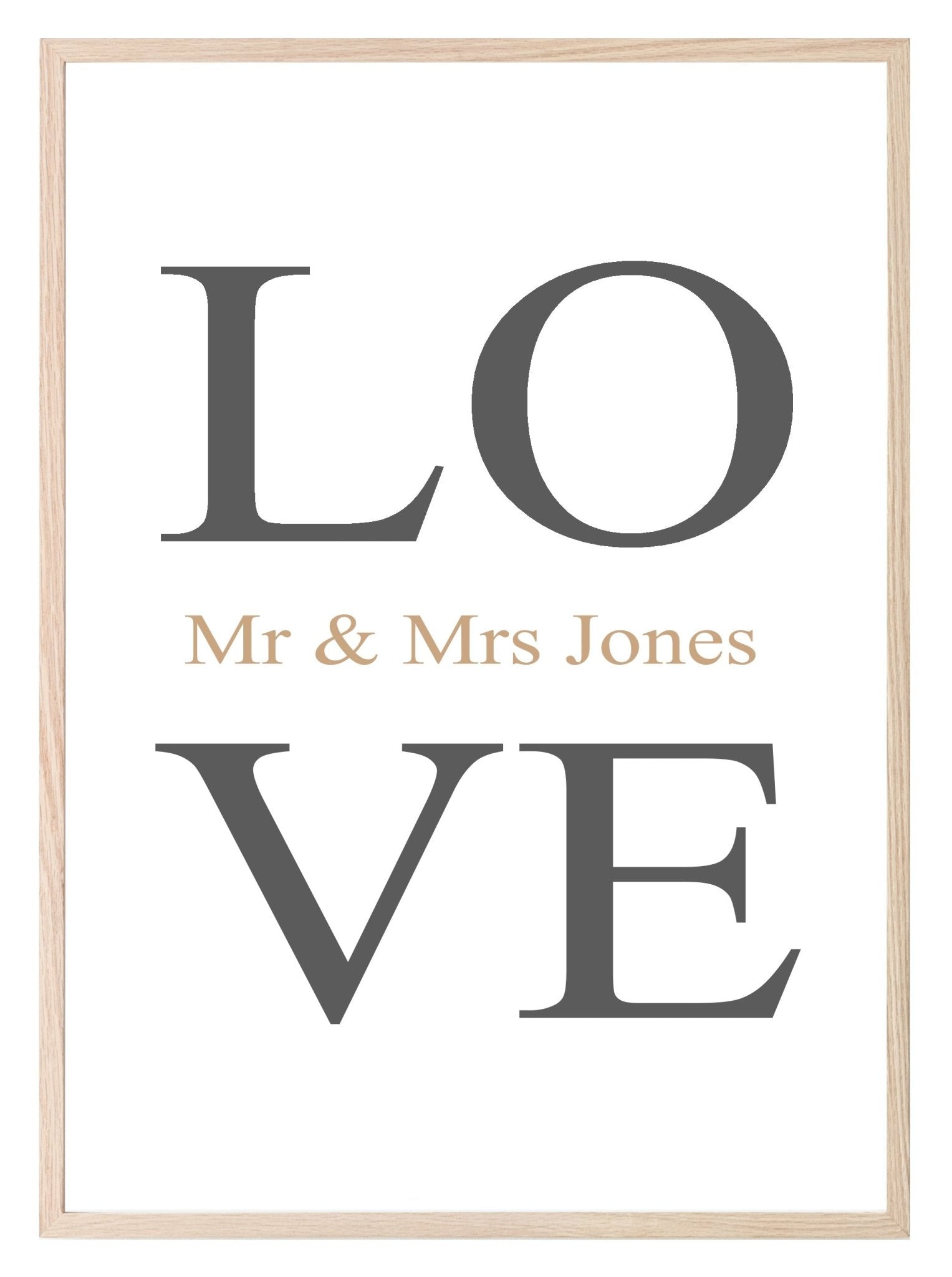 Personalised LOVE Mr & Mrs Print | Couple Wall Art