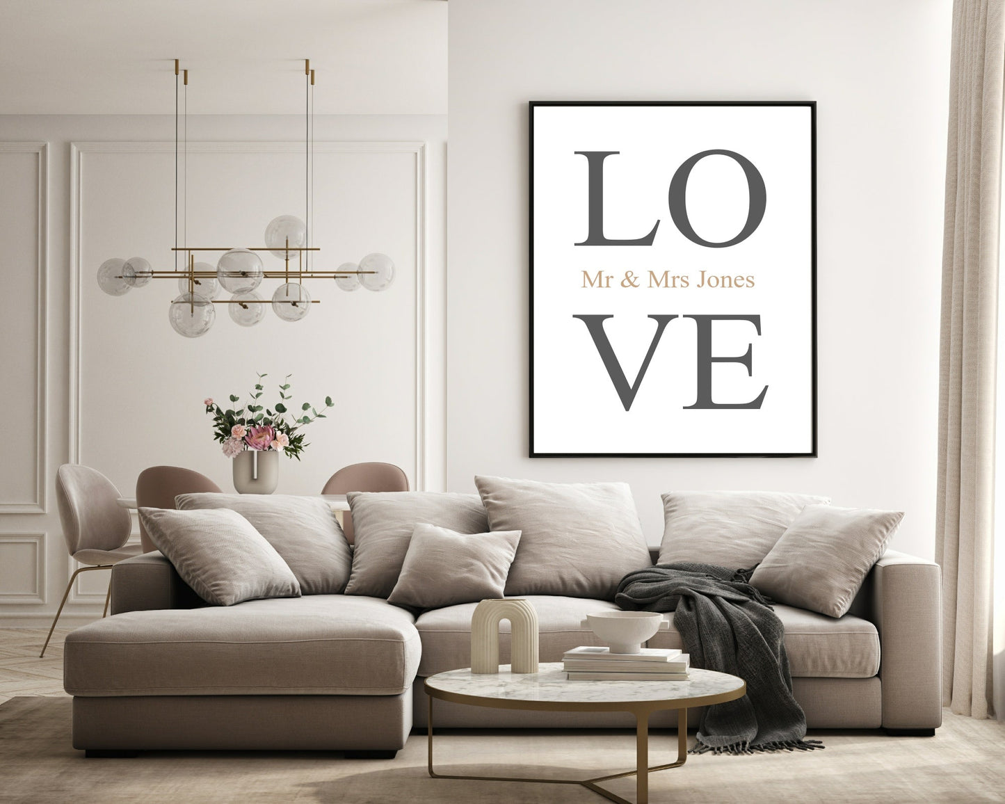 Personalised LOVE Mr & Mrs Print | Couple Wall Art