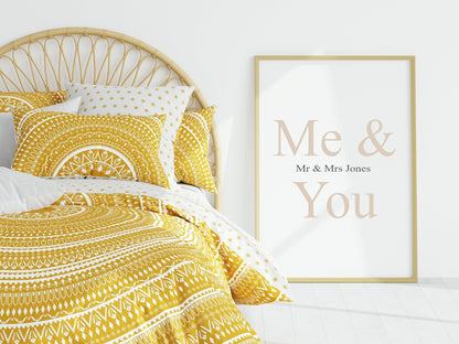 Personalised Me & You Print | Couple Wall Art