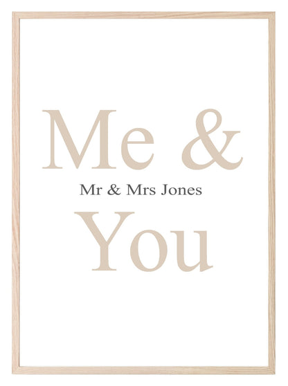 Personalised Me & You Print | Couple Wall Art