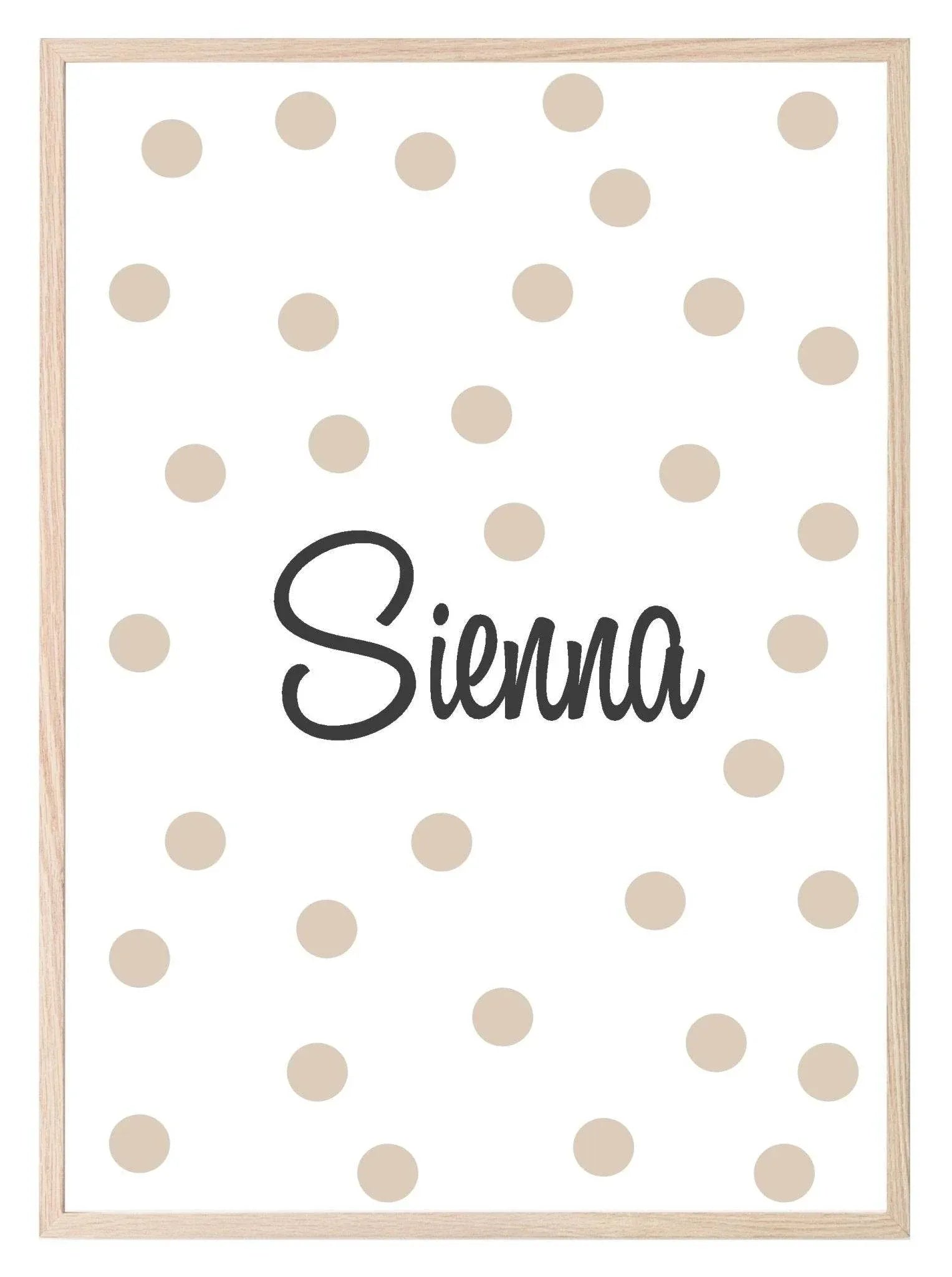 Personalised Name Polka Dot Print | Nursery | Kids Wall Art - Larosier Prints