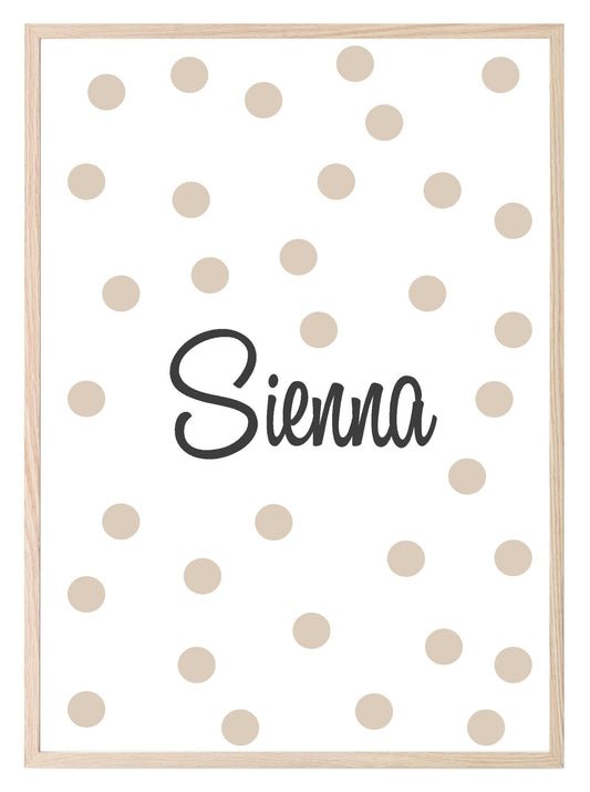 Personalised Name Polka Dot Print | Nursery | Kids Wall Art