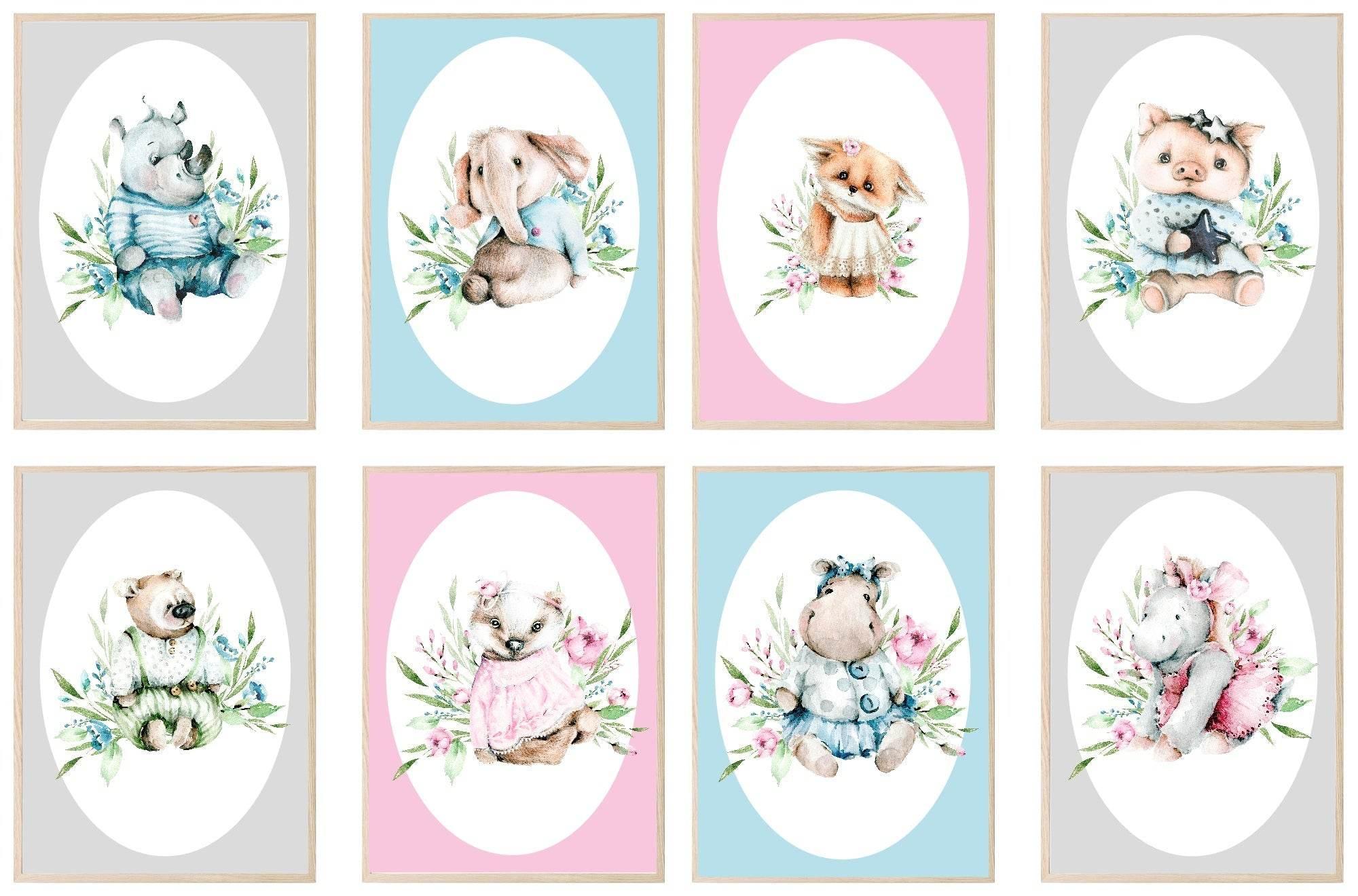 Personalised Oh Baby Animal Print | Nursery Wall Art - Larosier Prints