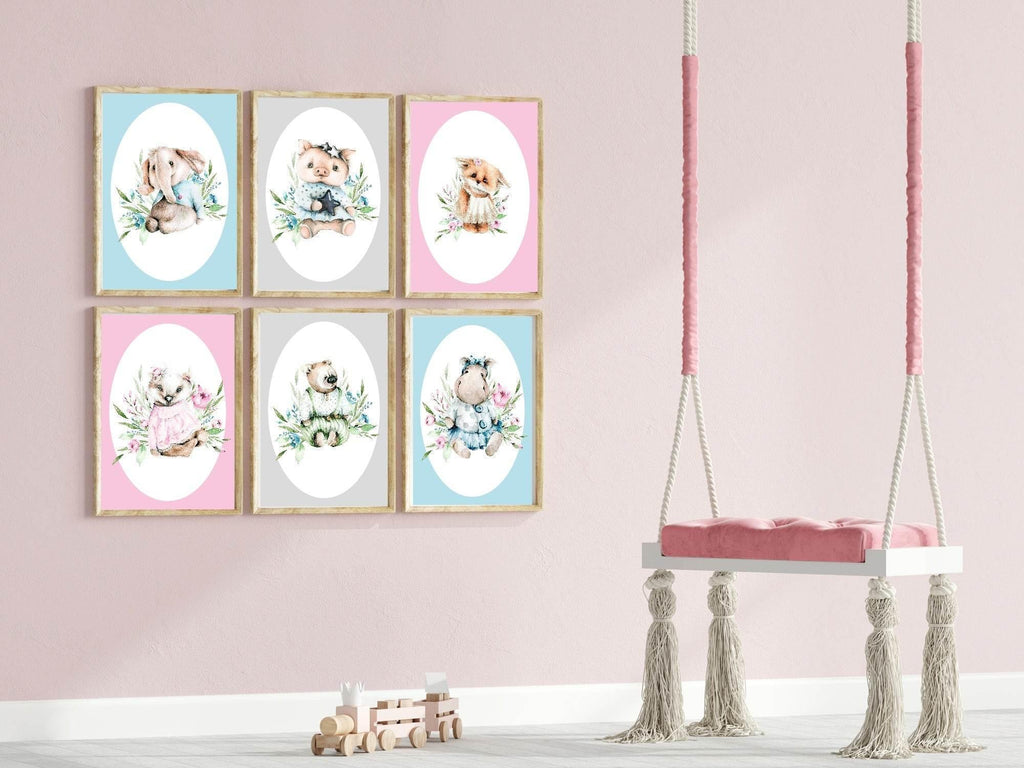 Personalised Oh Baby Animal Print | Nursery Wall Art - Larosier Prints