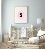 Personalised Oval & Polka Dot Initial Print | Nursery | Kids Wall Art - Larosier Prints