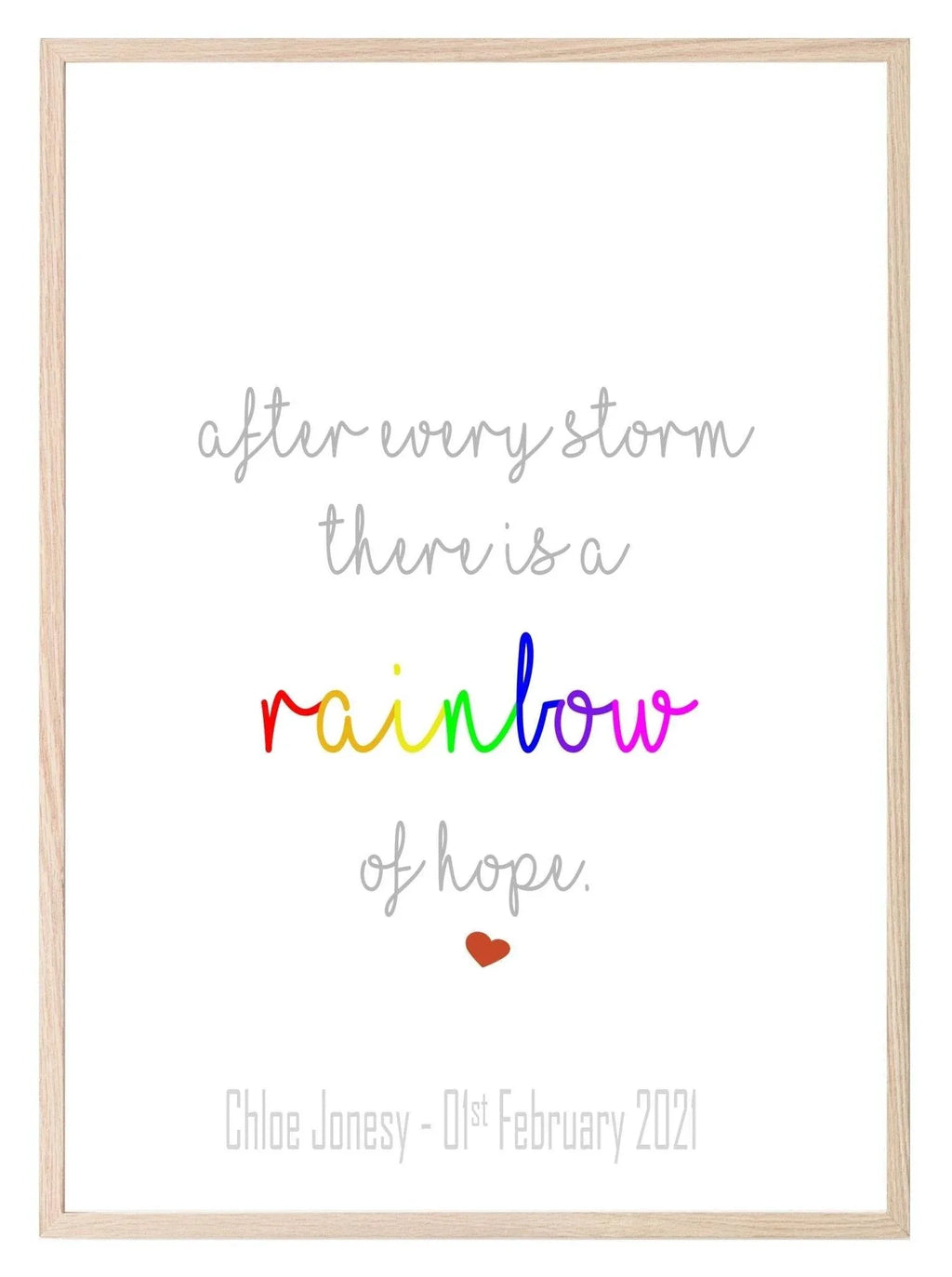 Personalised Rainbow Baby Print | Nursery Wall Art - Larosier Prints