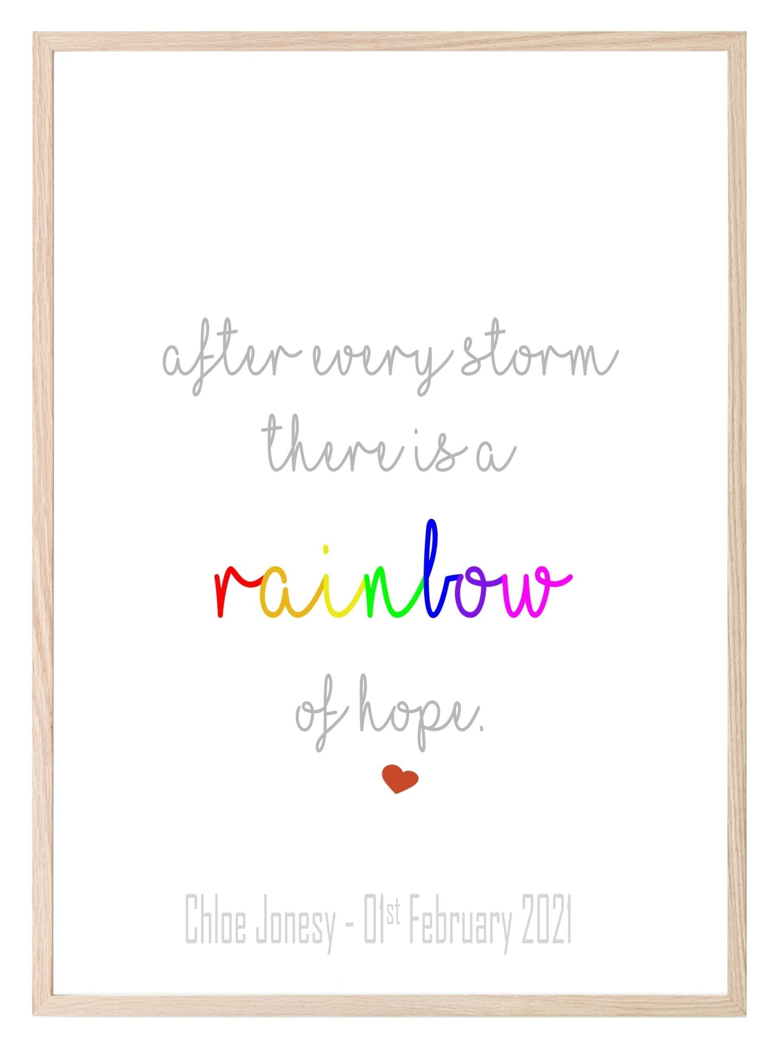 Personalised Rainbow Baby Print | Nursery Wall Art