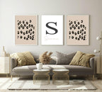 Personalised Set Of 3 Name & Leopard Print | Initial Wall Art - Larosier Prints