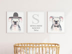 Personalised Set Of 3 Watercolour Animal Prints | Kiki The Koala All Dressed Up | Nursery Wall Art - Larosier Prints