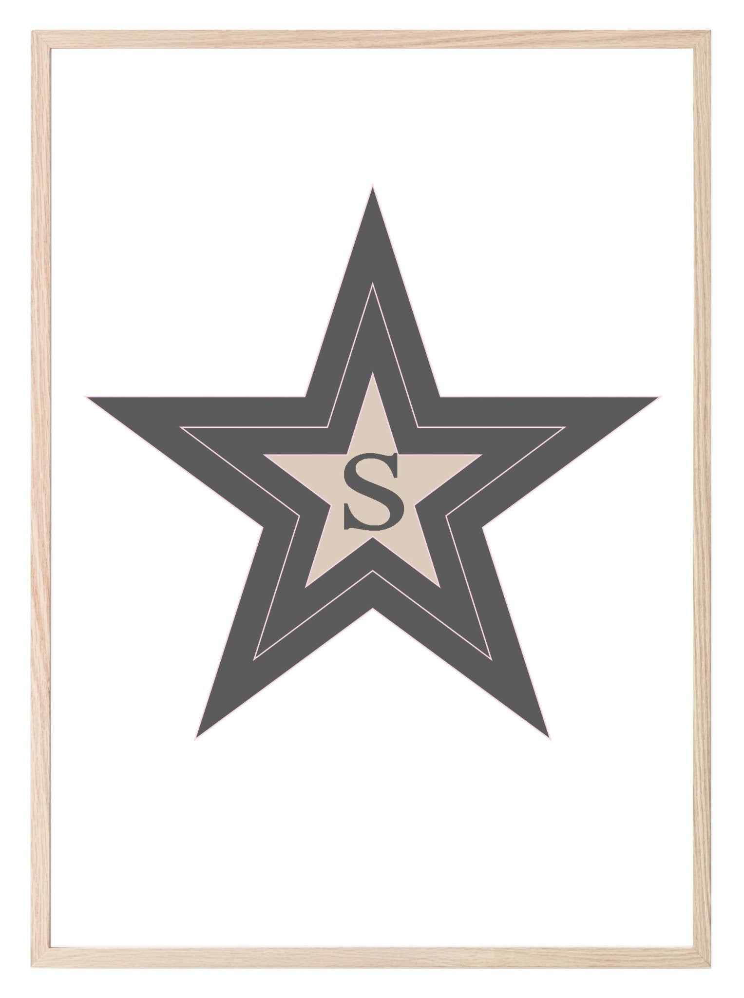 Personalised Star Initial Print | Kids Wall Art