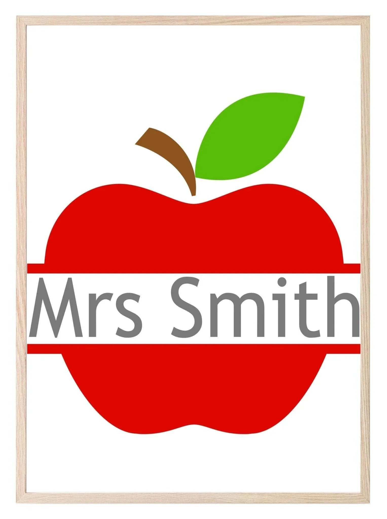 Personalised Teachers Apple Print | Wall Art Gift - Larosier Prints
