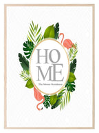 Personalised Tropical Residence Print | Flamingo Wall Art - Larosier Prints