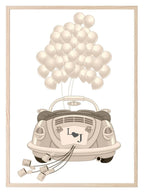 Personalised Wedding Car Print | Couple Initials Wall Art - Larosier Prints