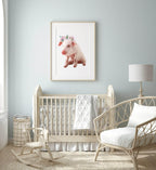Piglet With Floral Crown Print | Kids Animal Wall Art - Larosier Prints