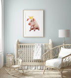 Piglet With Gold Crown Print | Animal Wall Art - Larosier Prints