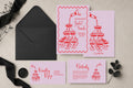 Pink & Red Champagne Invitation Suite