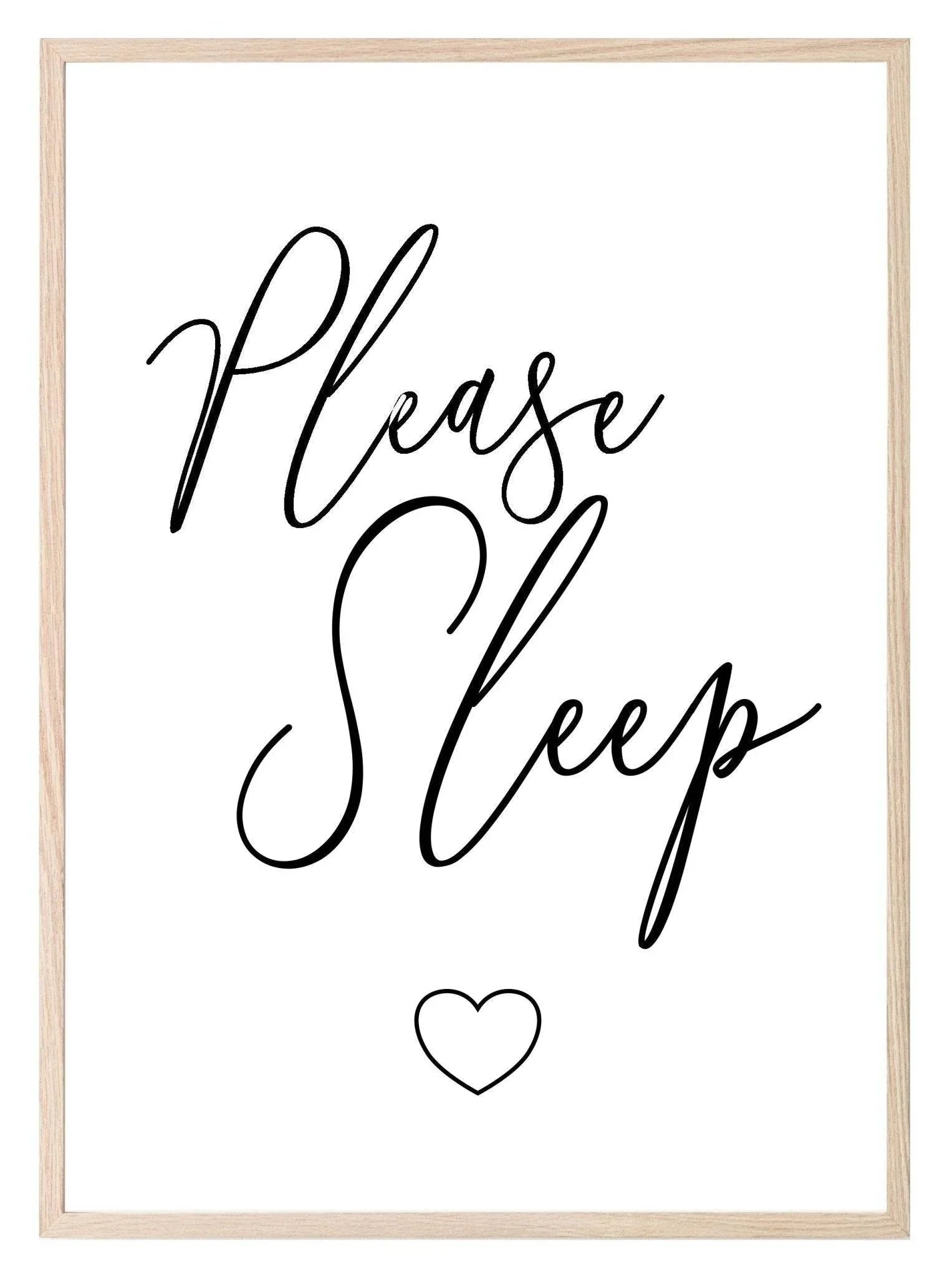 Please Sleep Print | Nursery Wall Art - Larosier Prints