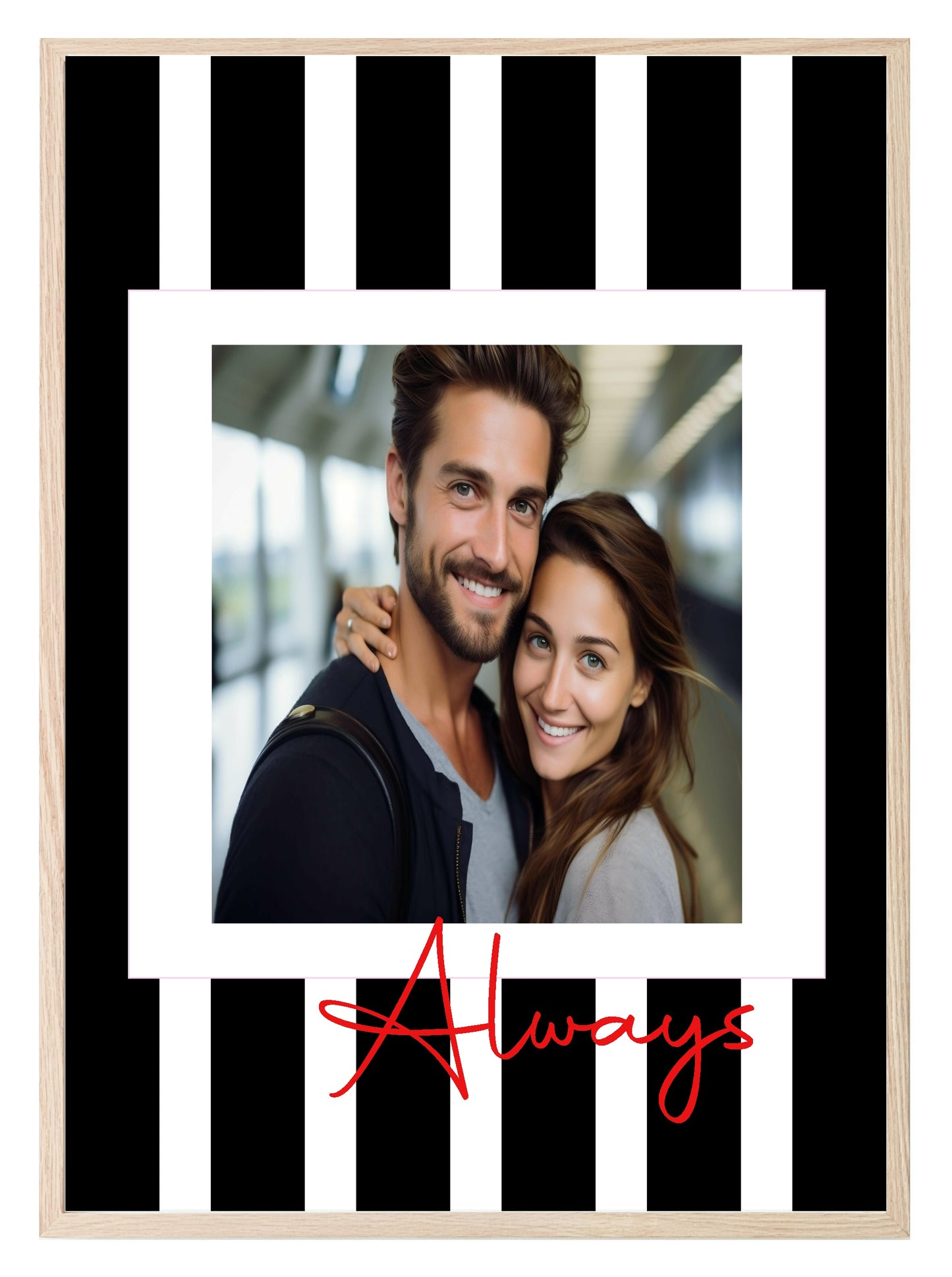 Striped Photo Print | Black & White, Green & Cream, Blue & Pink and Orange & Pink