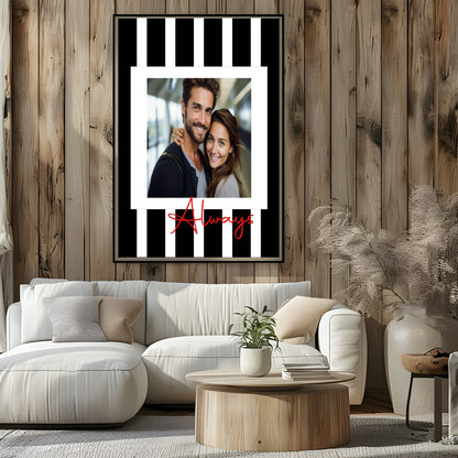 Striped Photo Print | Black & White, Green & Cream, Blue & Pink and Orange & Pink