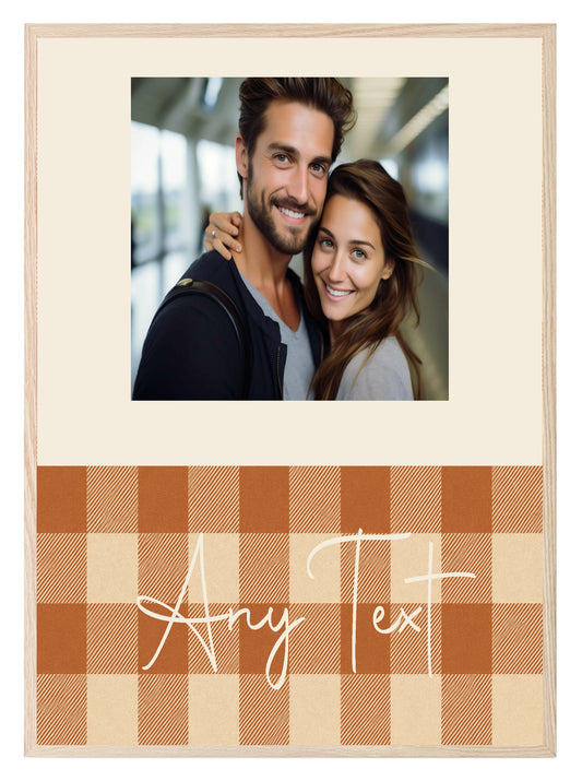 Personalised Autumnal Checkerboard Photo Print
