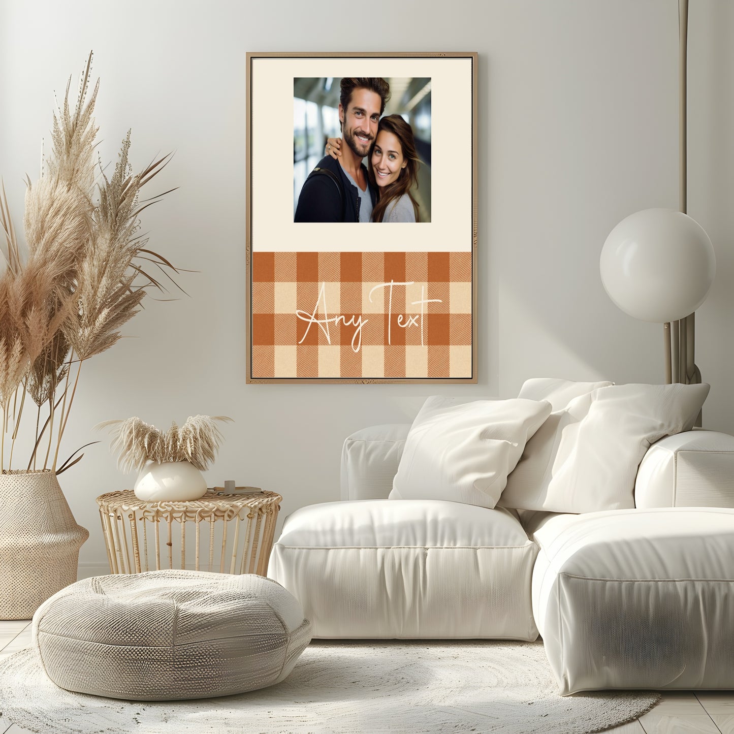 Personalised Autumnal Checkerboard Photo Print