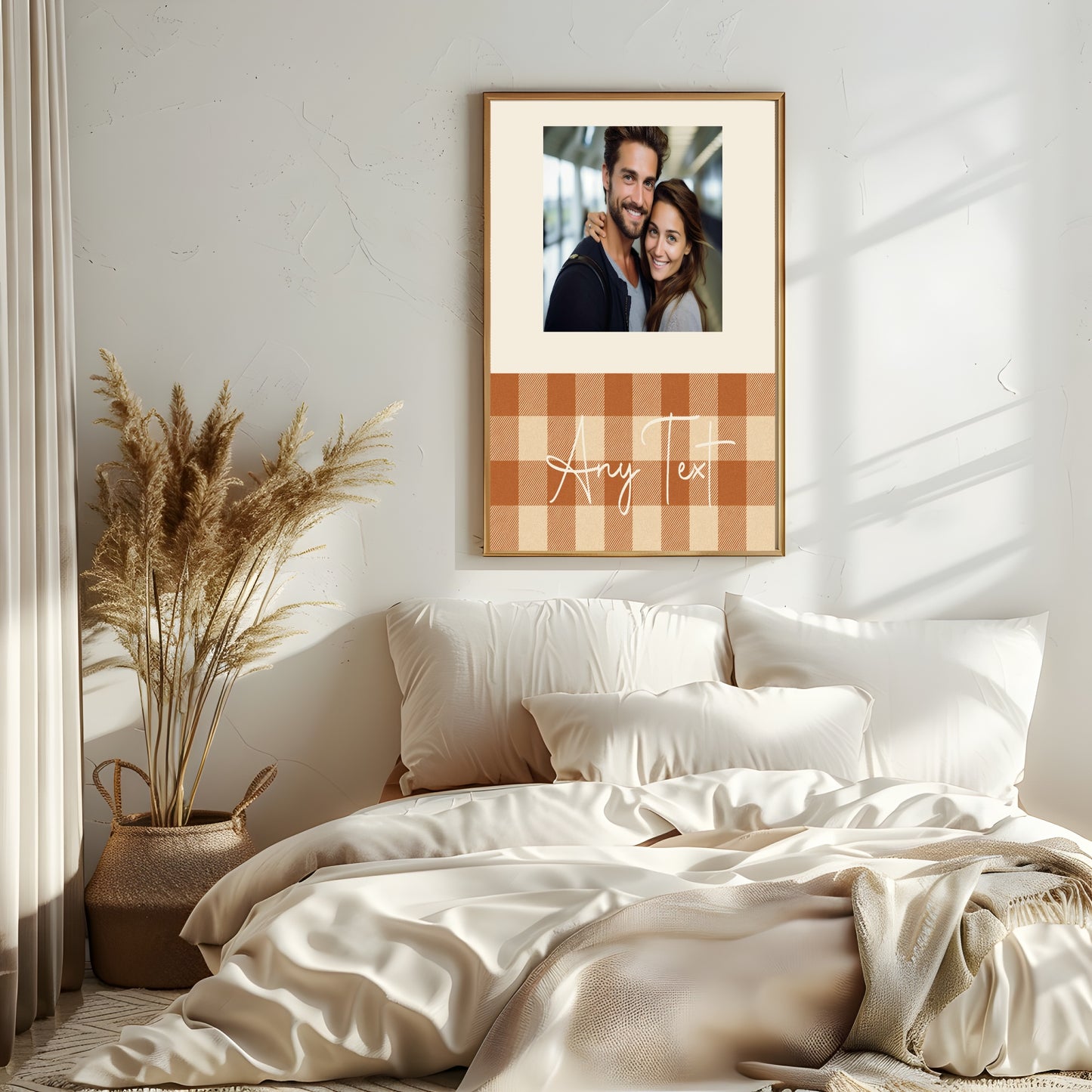 Personalised Autumnal Checkerboard Photo Print