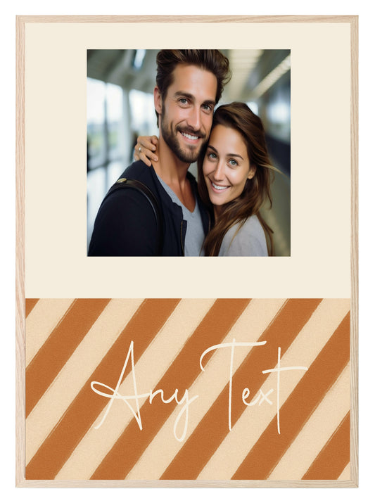 Personalised Autumnal Diagonal Stripe Photo Print