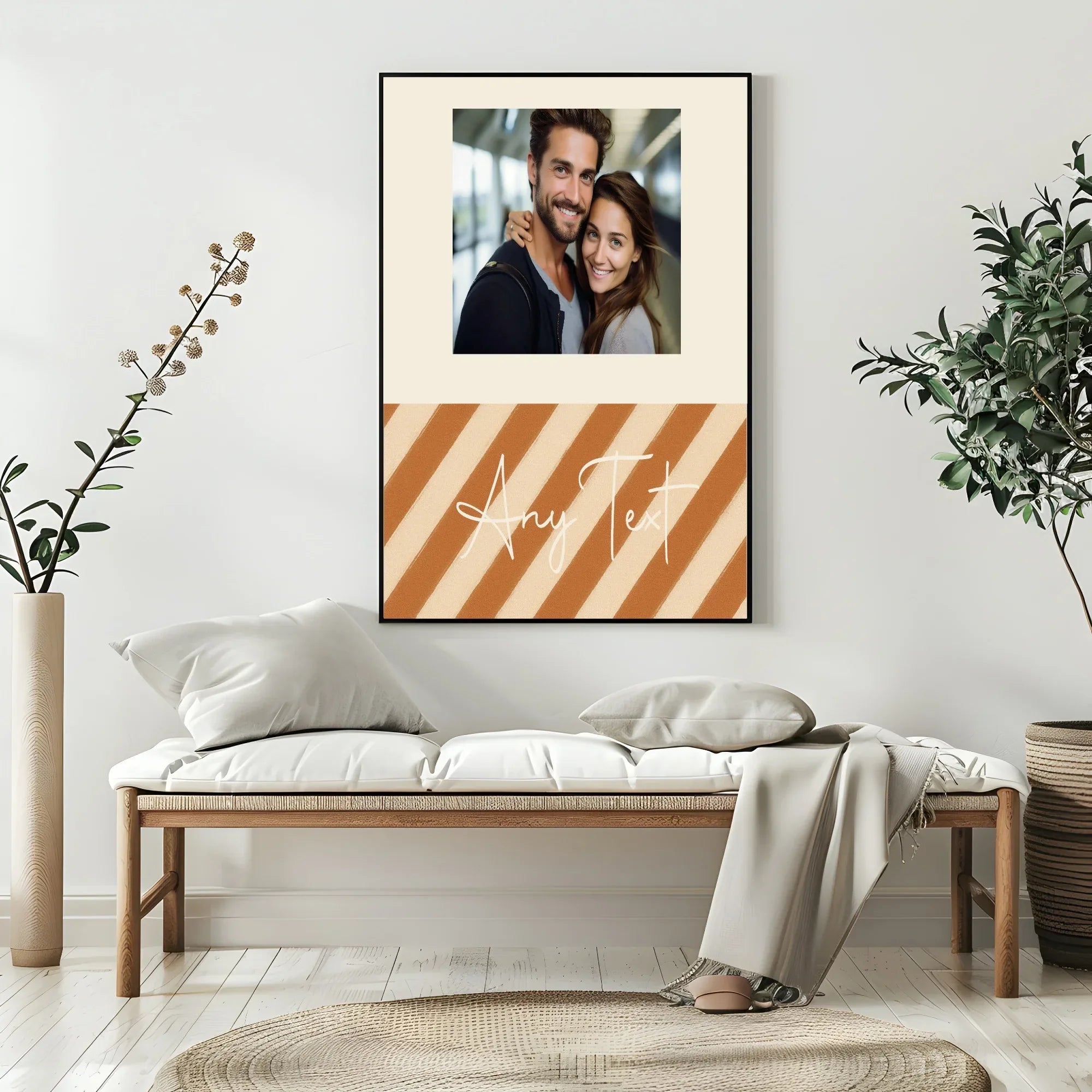 Personalised Autumnal Diagonal Stripe Photo Print - Larosier Prints