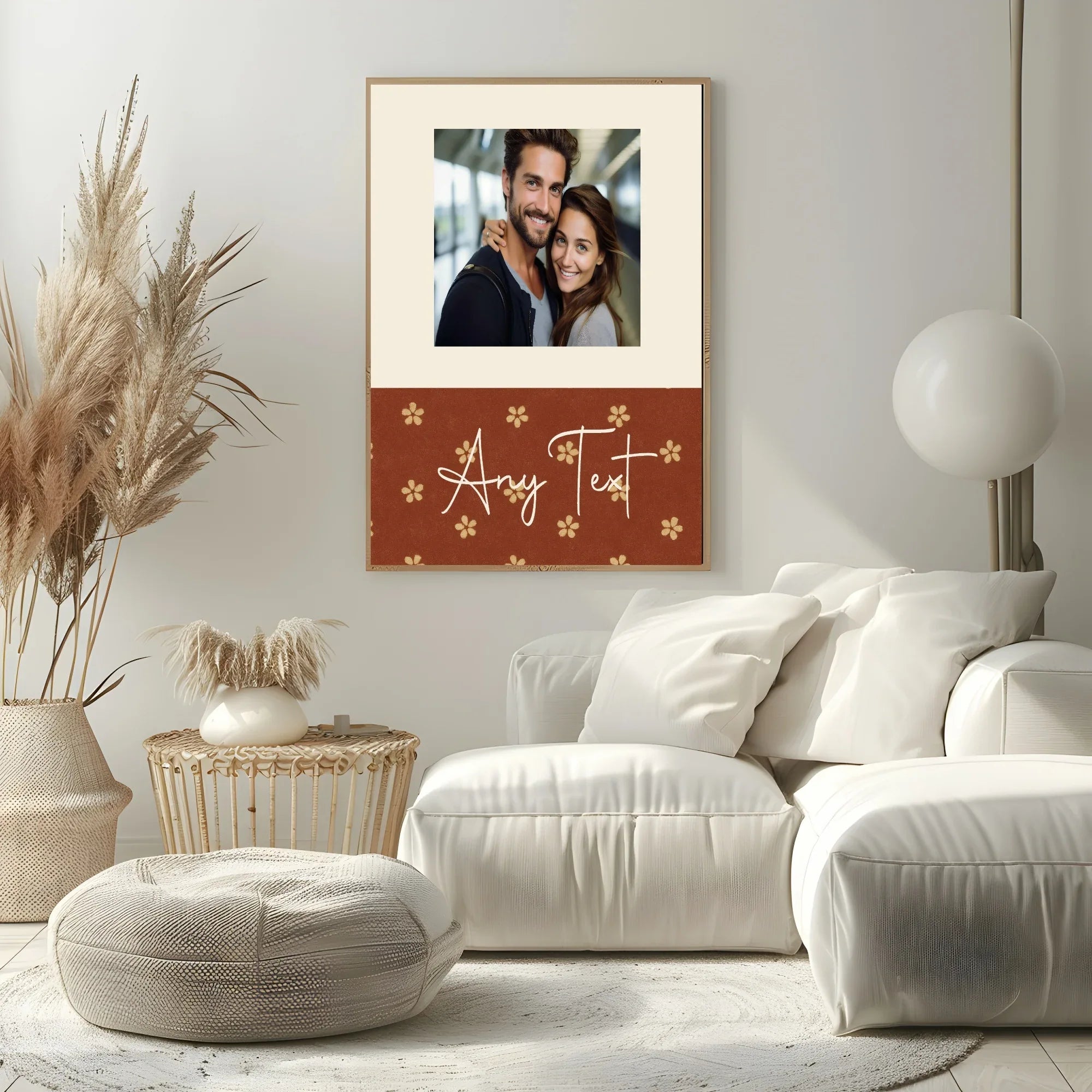 Personalised Floral Photo Print | Rust & Forest Green - Larosier Prints