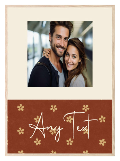 Personalised Floral Photo Print | Rust & Forest Green