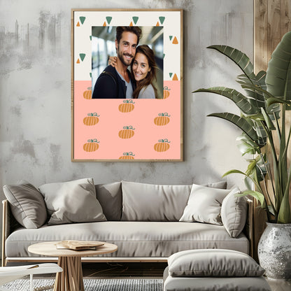 Personalised Autumnal Pumpkin Photo Print
