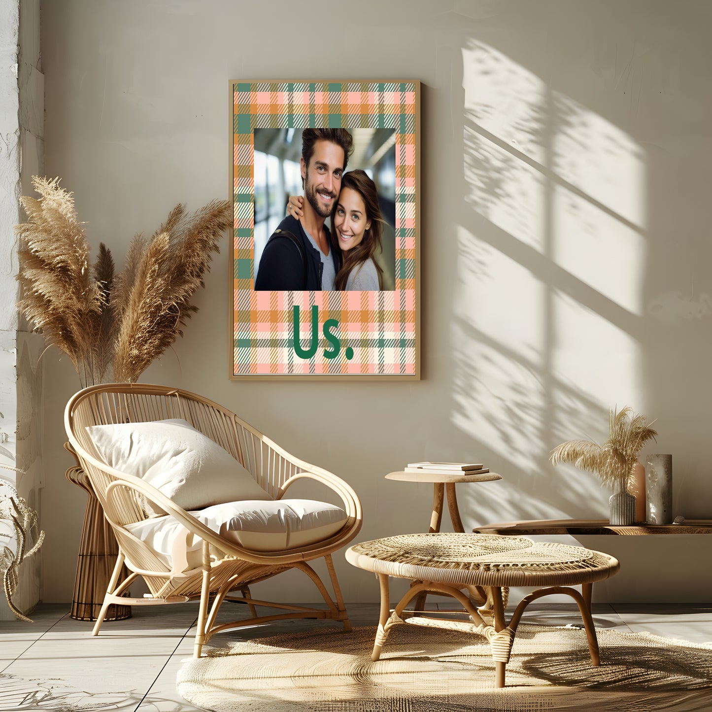 Pink & Green Tartan Us Photo Print