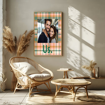 Pink & Green Tartan Us Photo Print