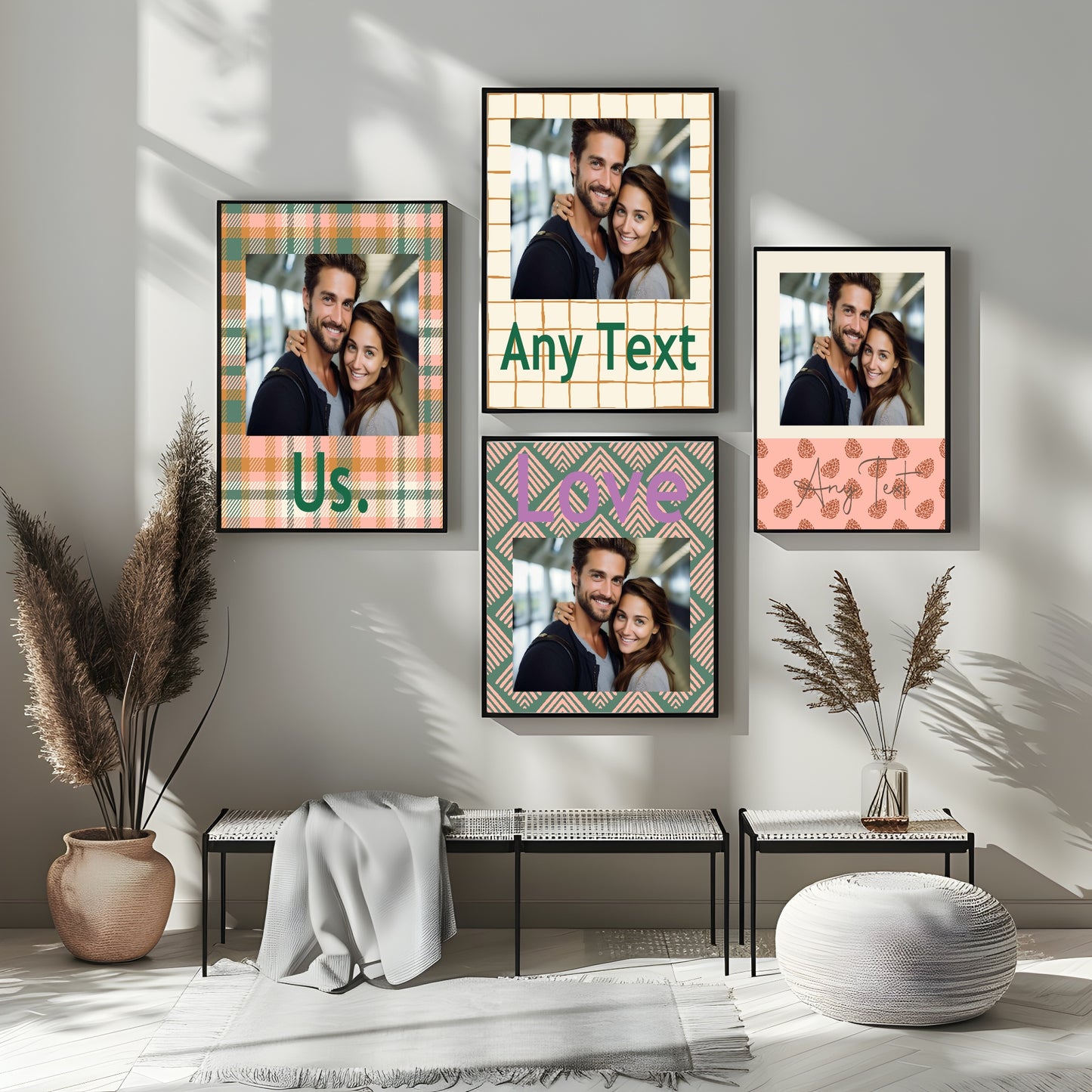 Pink & Green Tartan Us Photo Print