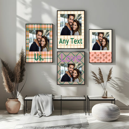 Pink & Green Tartan Us Photo Print