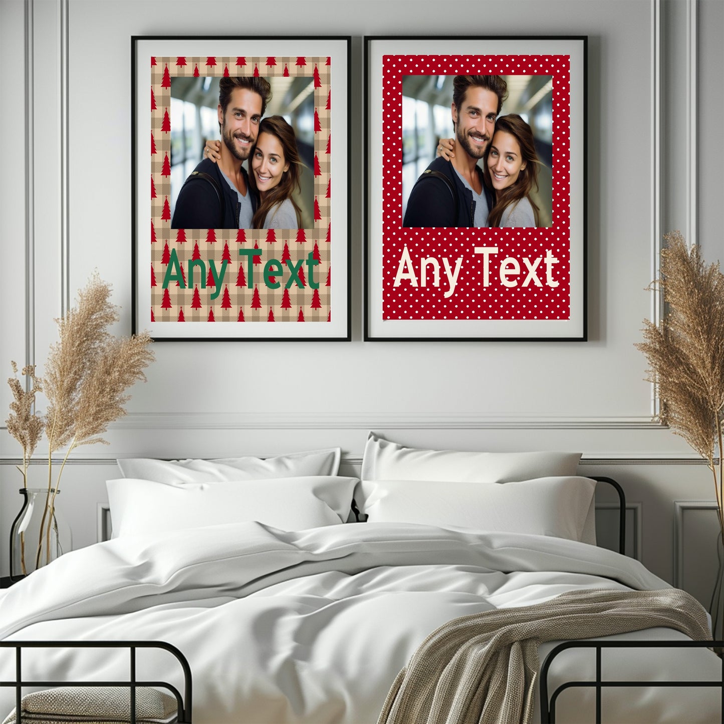 Personalised Polka Dot Photo Print | Red & Cream