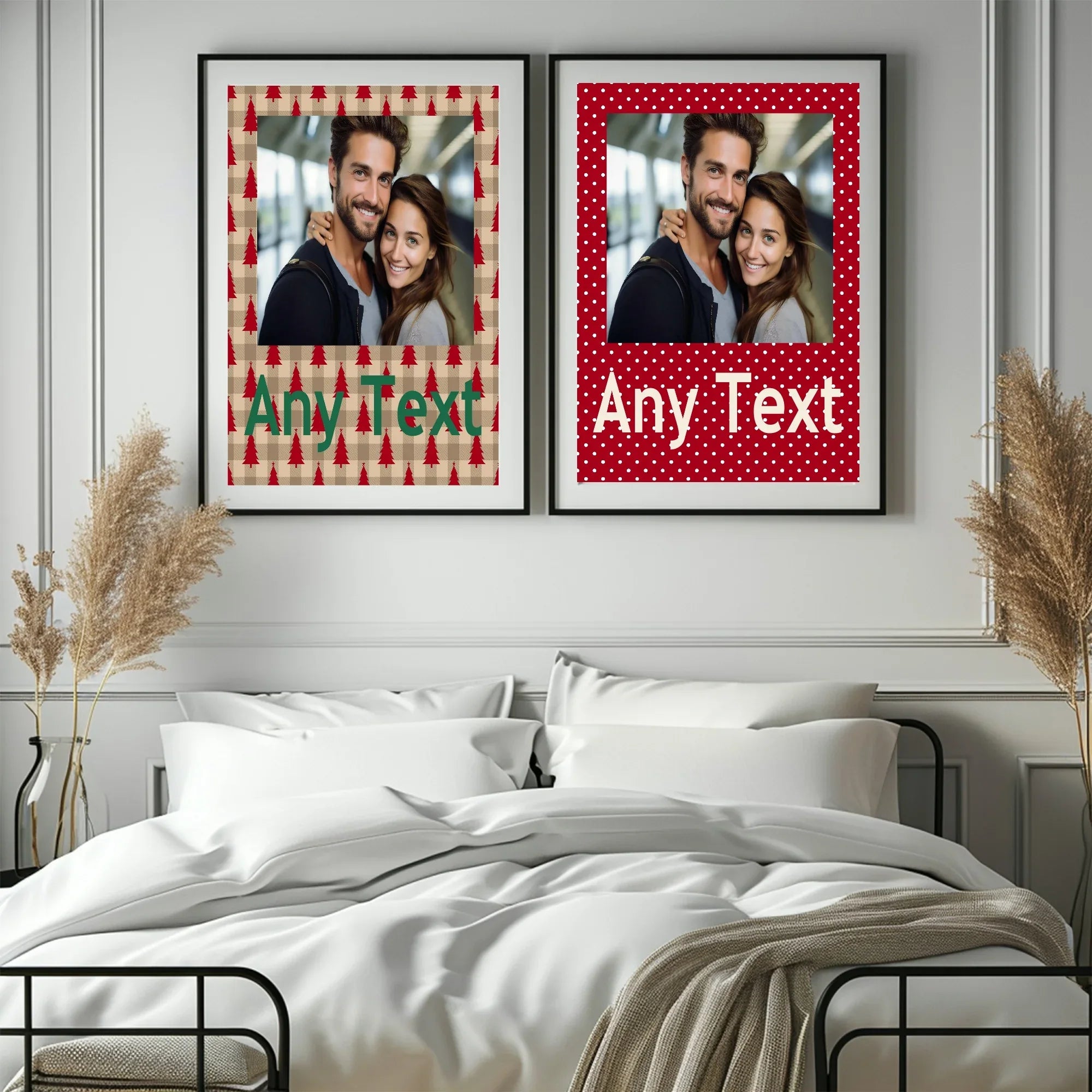 Personalised Polka Dot Photo Print | Red & Cream - Larosier Prints