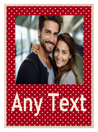 Personalised Polka Dot Photo Print | Red & Cream